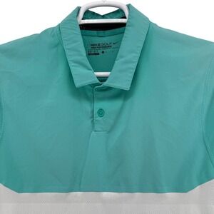 Nike Golf Tour Performance Dri-FIT Polo Shirt Teal White Mens Large Colorblock
